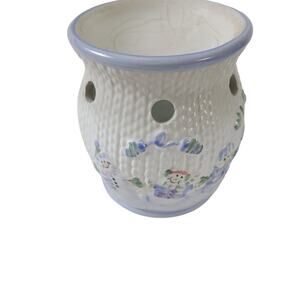 Snowfolks Snowmen Simmer Pot White & Blue With Snowmen Candle Warmer Seasonal